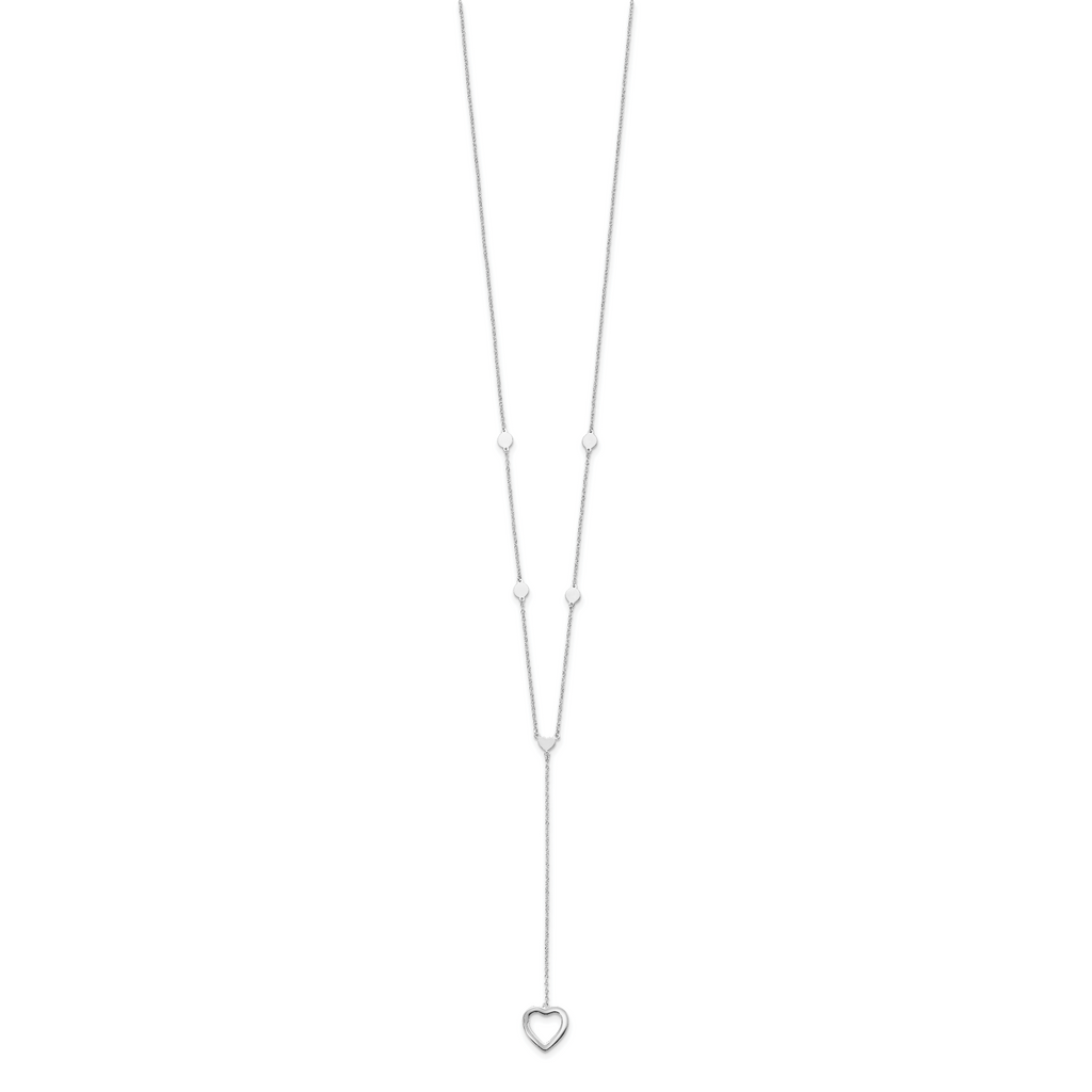 Sterling Silver Rhodium-plated Hearts With 2in ext. Y-Necklace