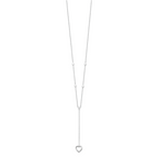 Sterling Silver Rhodium-plated Hearts With 2in ext. Y-Necklace