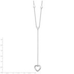 Sterling Silver Rhodium-plated Hearts With 2in ext. Y-Necklace
