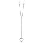 Sterling Silver Rhodium-plated Hearts With 2in ext. Y-Necklace
