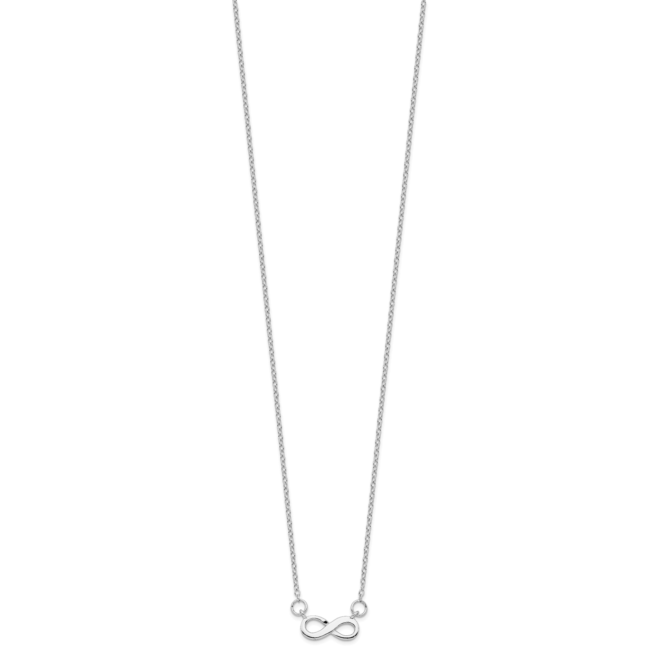 Sterling Silver Rhodium-plated With  2in ext. Infinity Necklace