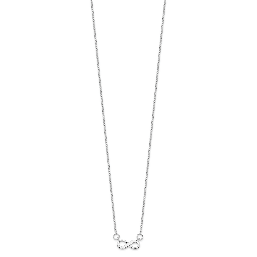 Sterling Silver Rhodium-plated With  2in ext. Infinity Necklace