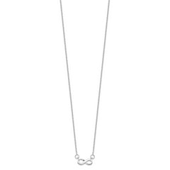 Sterling Silver Rhodium-plated With  2in ext. Infinity Necklace