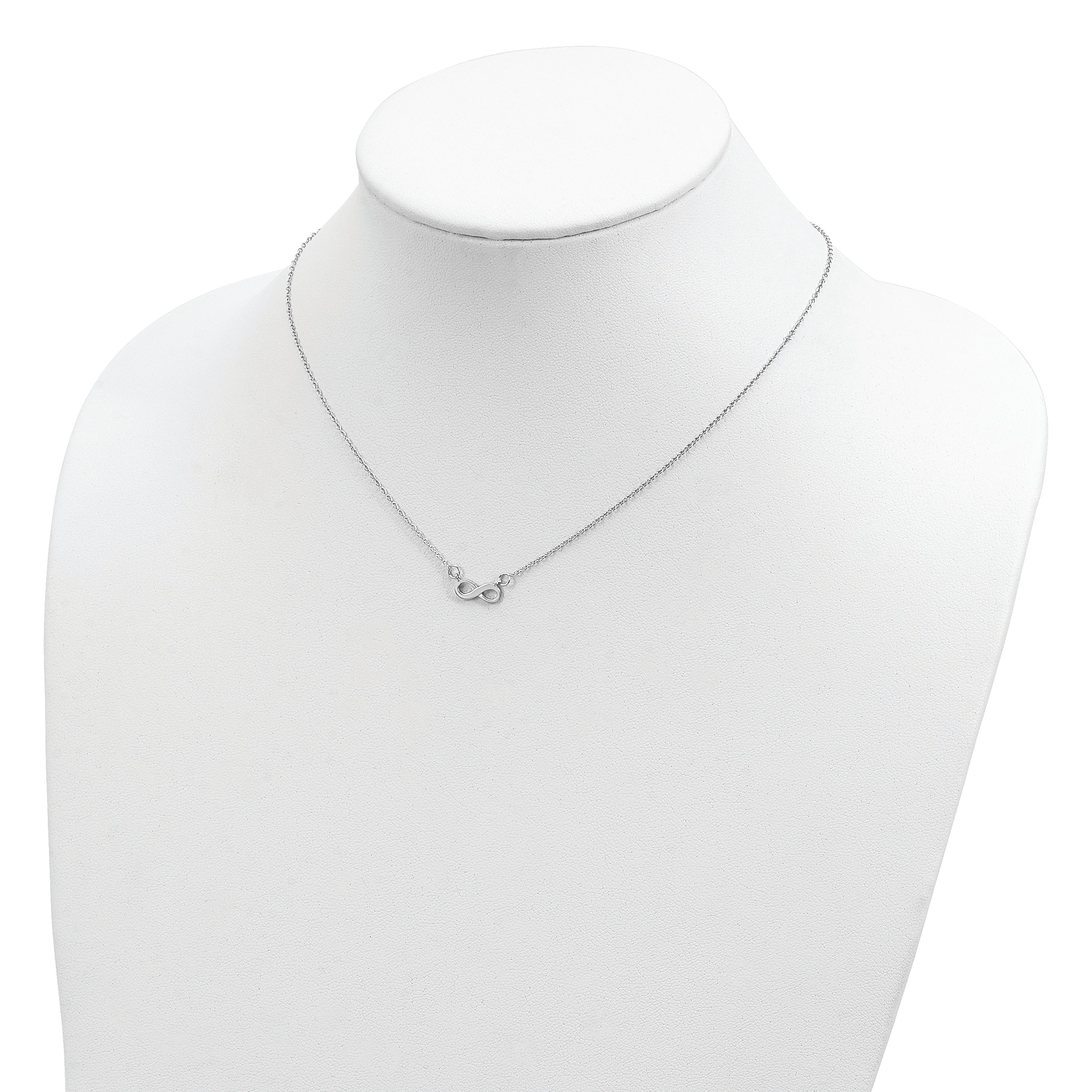 Sterling Silver Rhodium-plated With  2in ext. Infinity Necklace