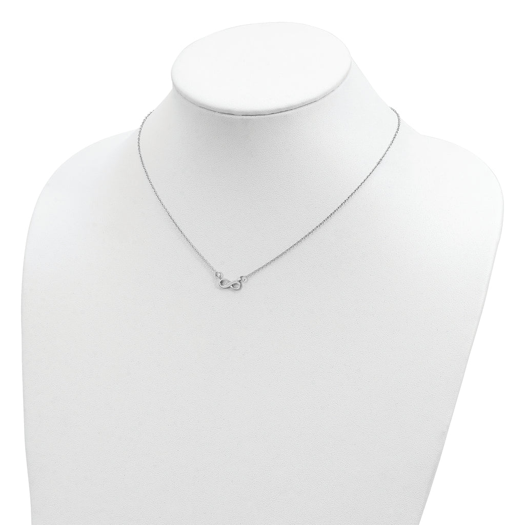 Sterling Silver Rhodium-plated With  2in ext. Infinity Necklace