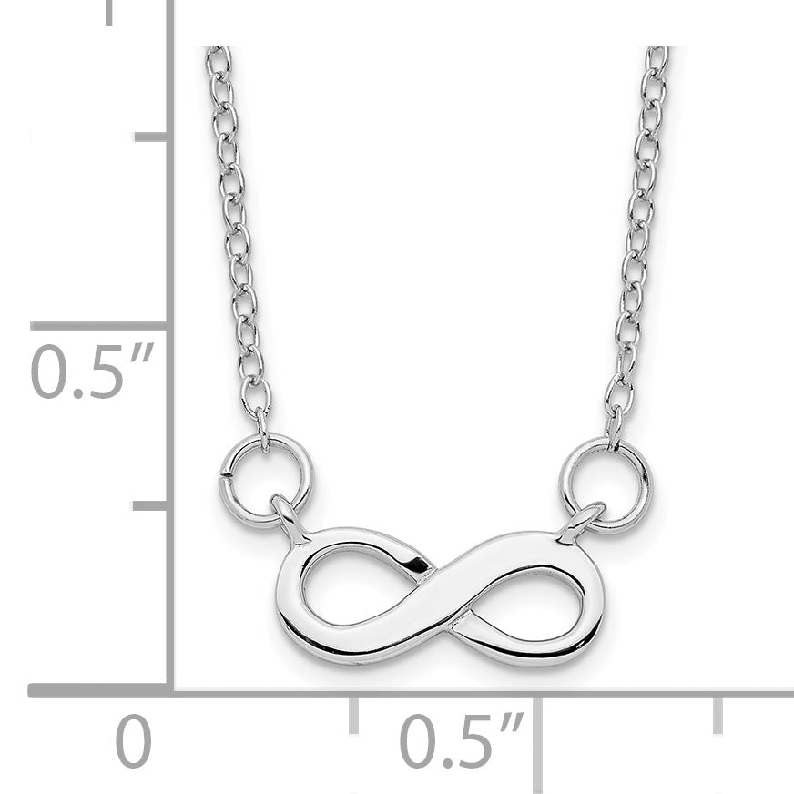 Sterling Silver Rhodium-plated With  2in ext. Infinity Necklace