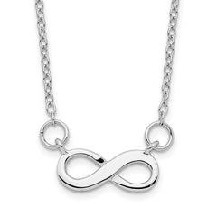 Sterling Silver Rhodium-plated With  2in ext. Infinity Necklace