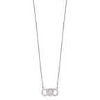 Sterling Silver Rhodium-plated With CZ Heart With Infinity Symbol Necklace