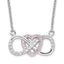 Sterling Silver Rhodium-plated With CZ Heart With Infinity Symbol Necklace