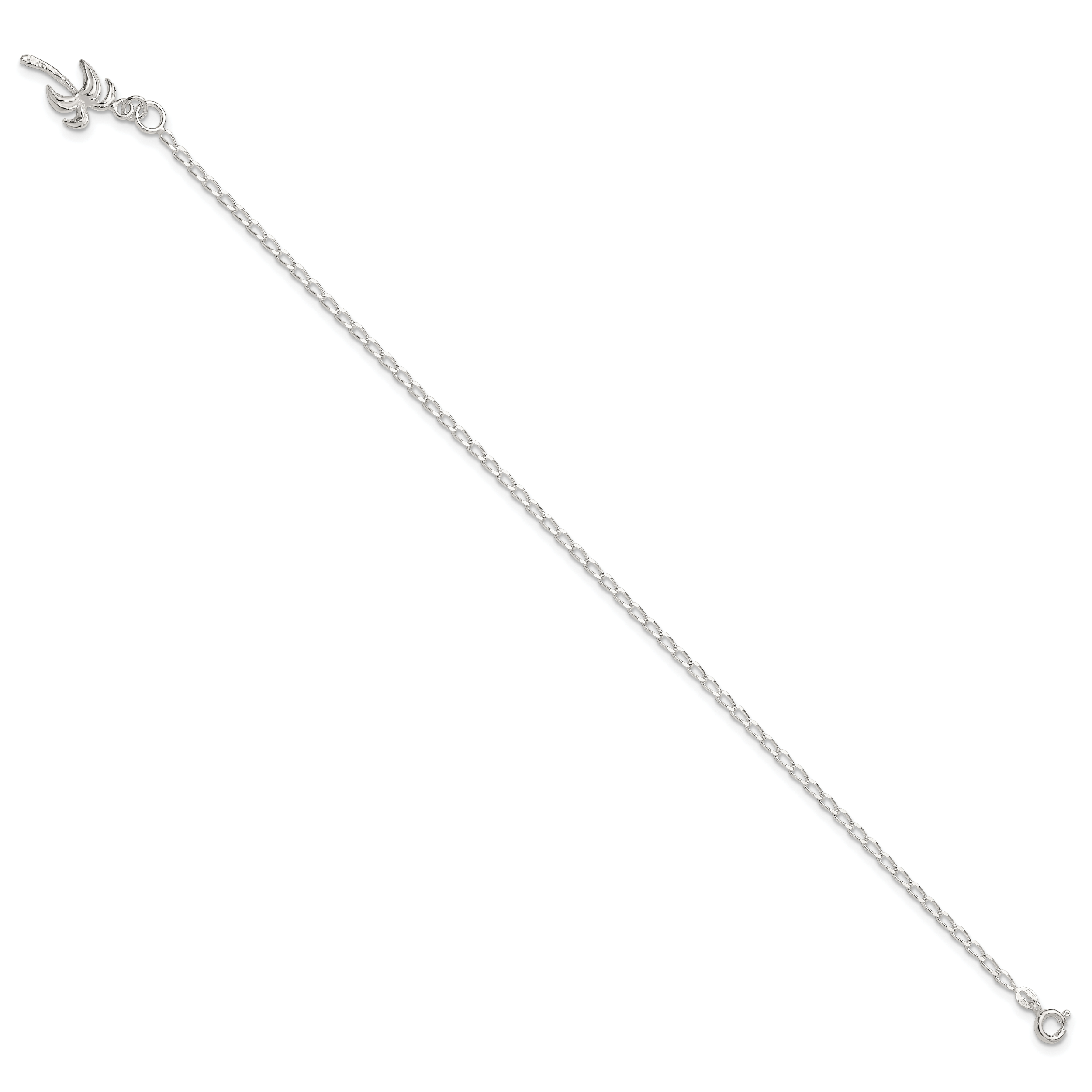 Sterling Silver Palm Tree Anklet Secondary image