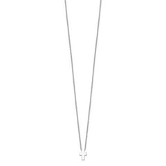 Sterling Silver Rhodium-plated With 2in ext. Polished Cross Necklace