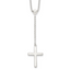 Sterling Silver Polished Cross Adjusts up to 23.5 inch Necklace