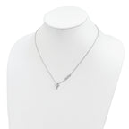 Sterling Silver Rhodium-plated FAITH With Cross Necklace