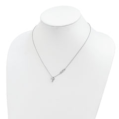 Sterling Silver Rhodium-plated FAITH With Cross Necklace
