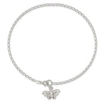 Sterling Silver 10inch Solid Polished Butterfly Anklet