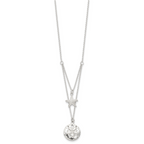Sterling Silver Starfish and Sand Dollar 18 inch 2-strand Necklace