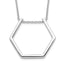 Sterling Silver Rhodium-plated Hexagon Necklace
