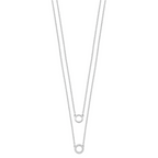 Sterling Silver Rhodium-plated CZ Circles 16in With 2in ext Necklace