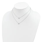 Sterling Silver Rhodium-plated CZ Circles 16in With 2in ext Necklace