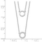 Sterling Silver Rhodium-plated CZ Circles 16in With 2in ext Necklace
