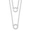Sterling Silver Rhodium-plated CZ Circles 16in With 2in ext Necklace