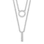 Sterling Silver Rhodium-plated CZ  2-Strand Necklace