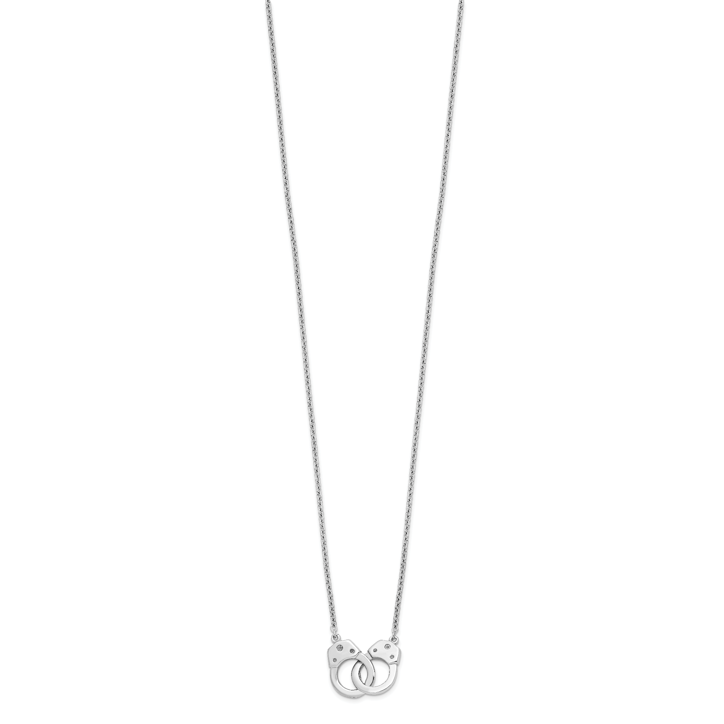 Sterling Silver Rhodium-plated Handcuff Necklace Secondary image