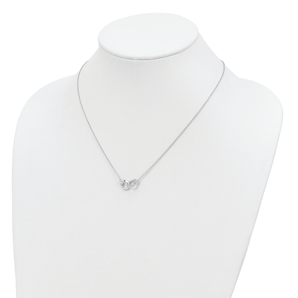 Sterling Silver Rhodium-plated Handcuff Necklace