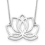 Sterling Silver Rhodium-plated Polished Lotus Flower 18 inch Necklace
