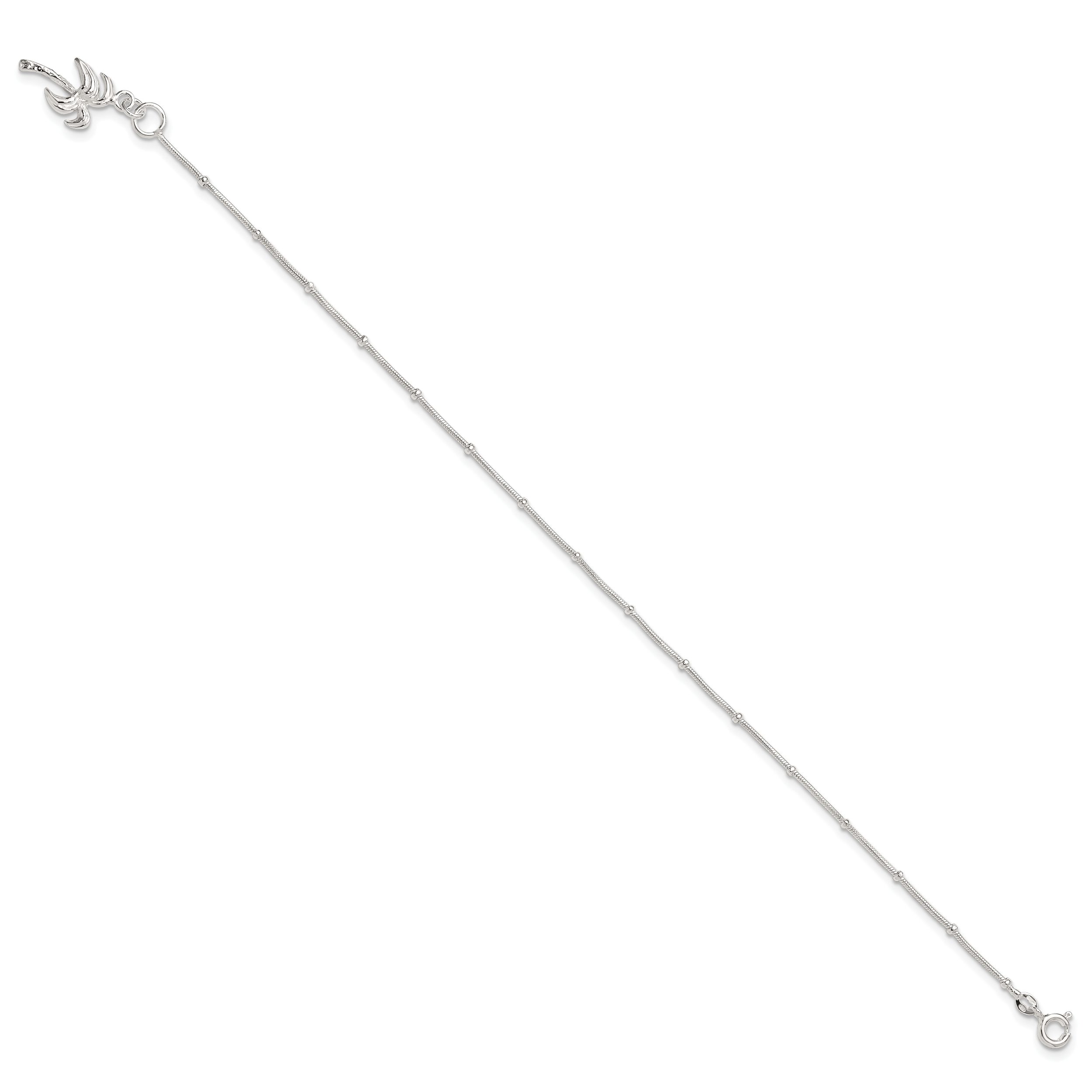 Sterling Silver Palm Tree Anklet Secondary image