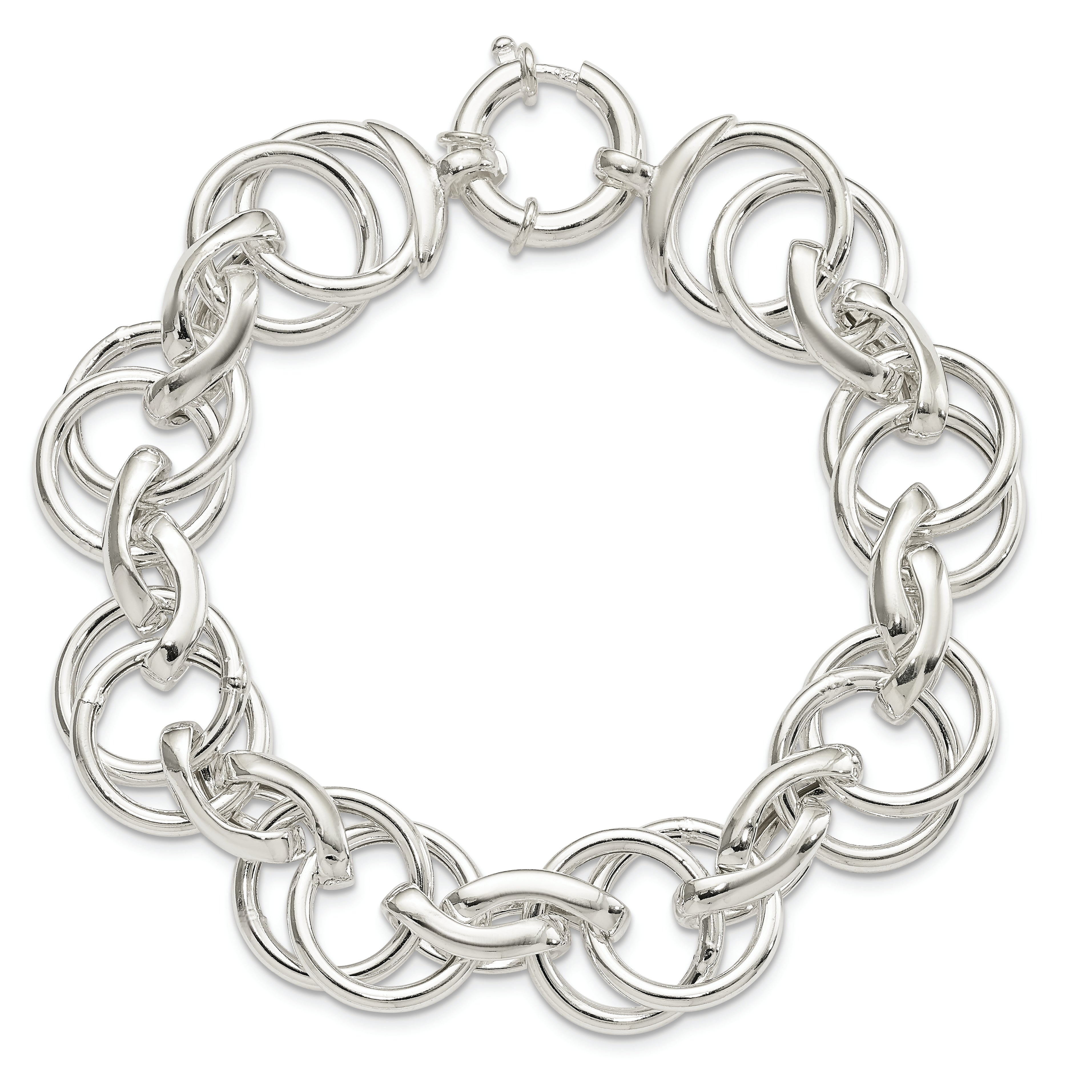 Sterling Silver Polished Fancy Link 8.5 inch Bracelet