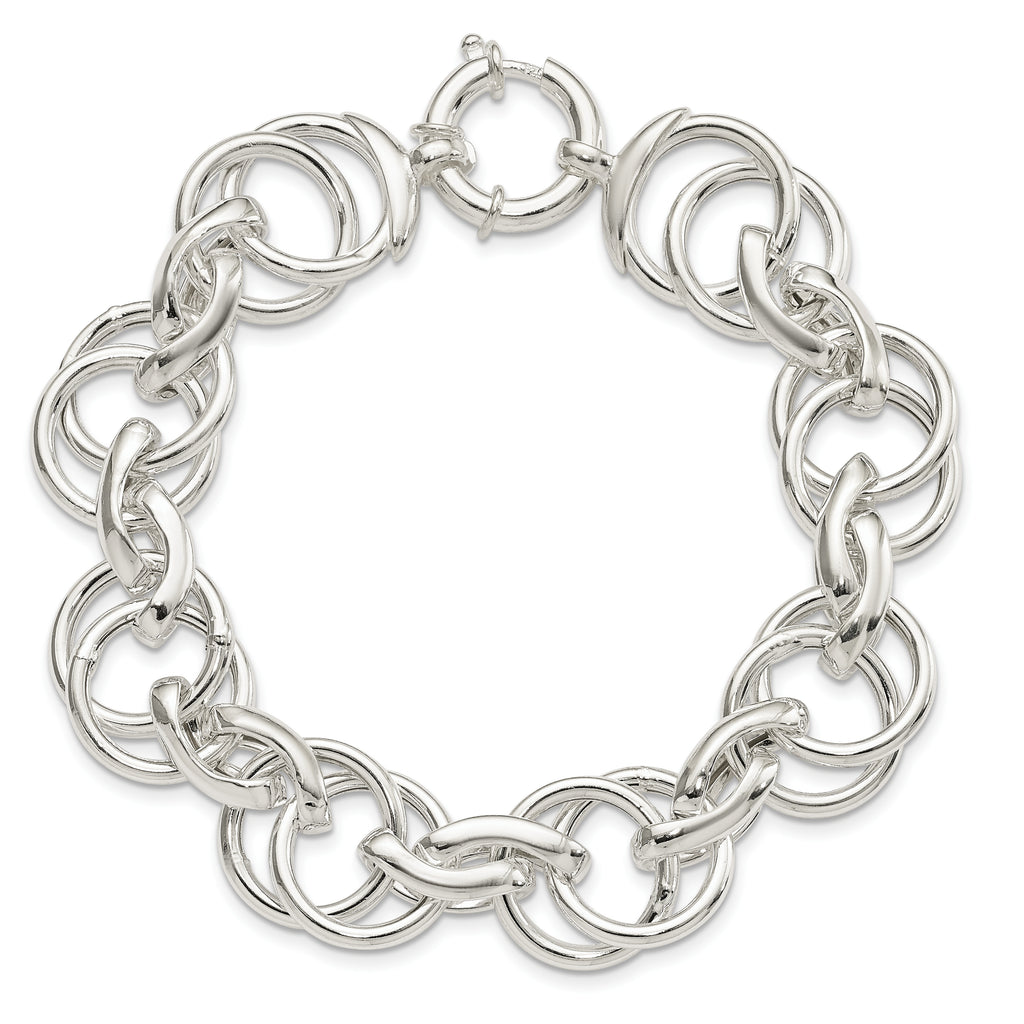 Sterling Silver Polished Fancy Link 8.5 inch Bracelet