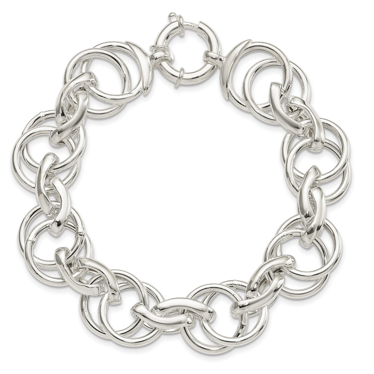 Sterling Silver Polished Fancy Link 8.5 inch Bracelet