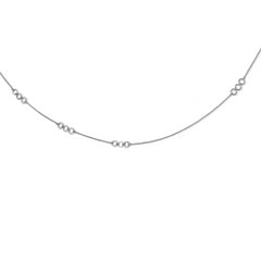 Sterling Silver Rhodium-plated Diamond-cut Circles Necklace