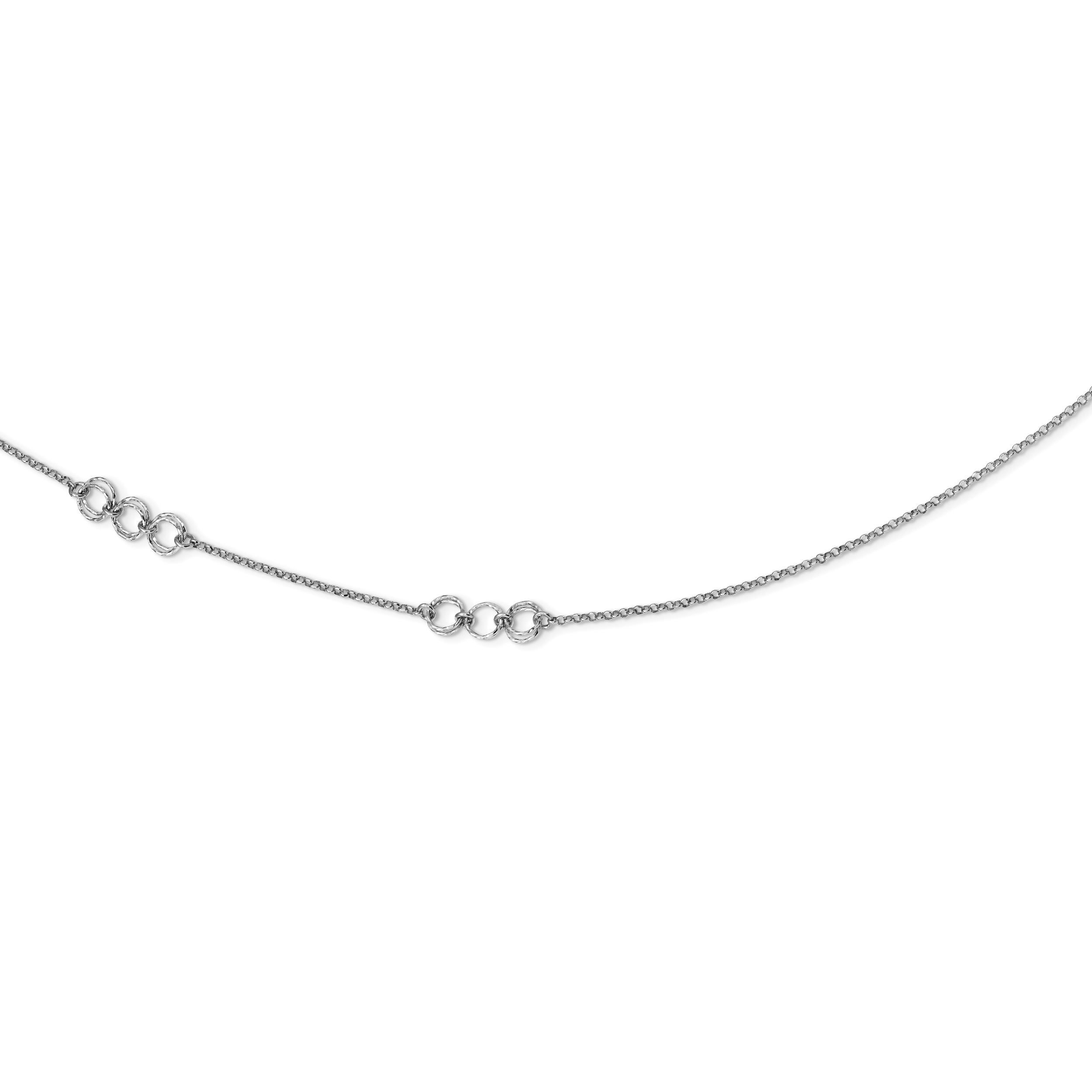 Sterling Silver Rhodium-plated Diamond-cut Circles Necklace Main image