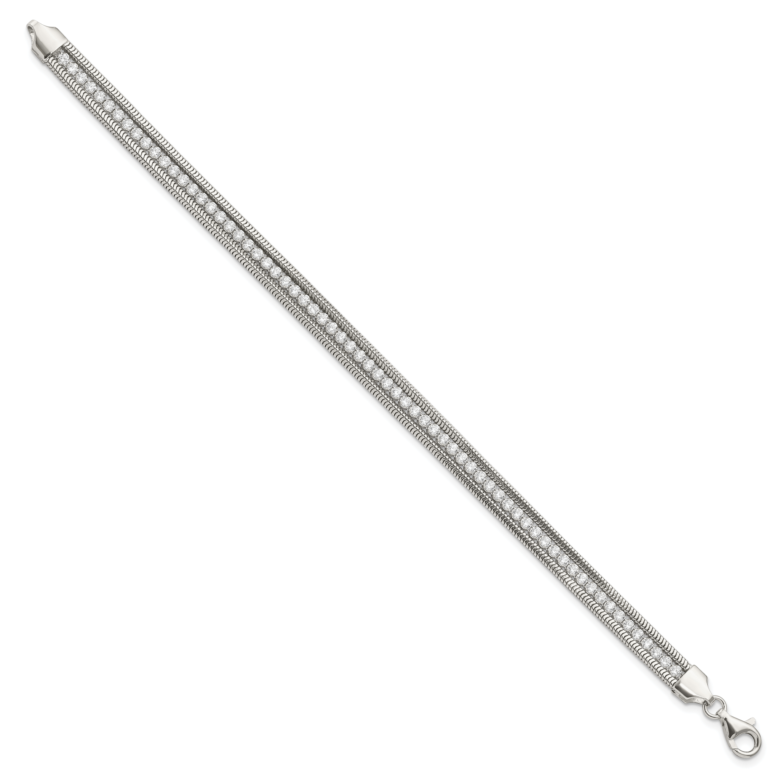 Sterling Silver CZ Polished Bracelet Secondary image