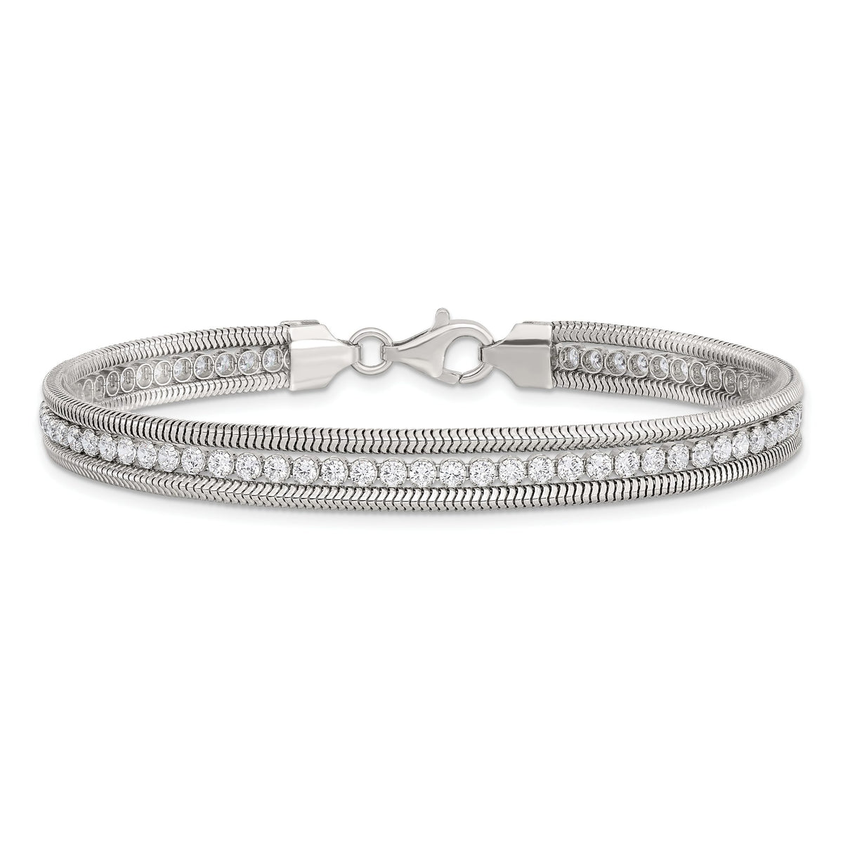 Cubic Zirconia Tennis Bracelet in Sterling Silver, 6.08mm, 7.5 Inch - Sophia Jewelers