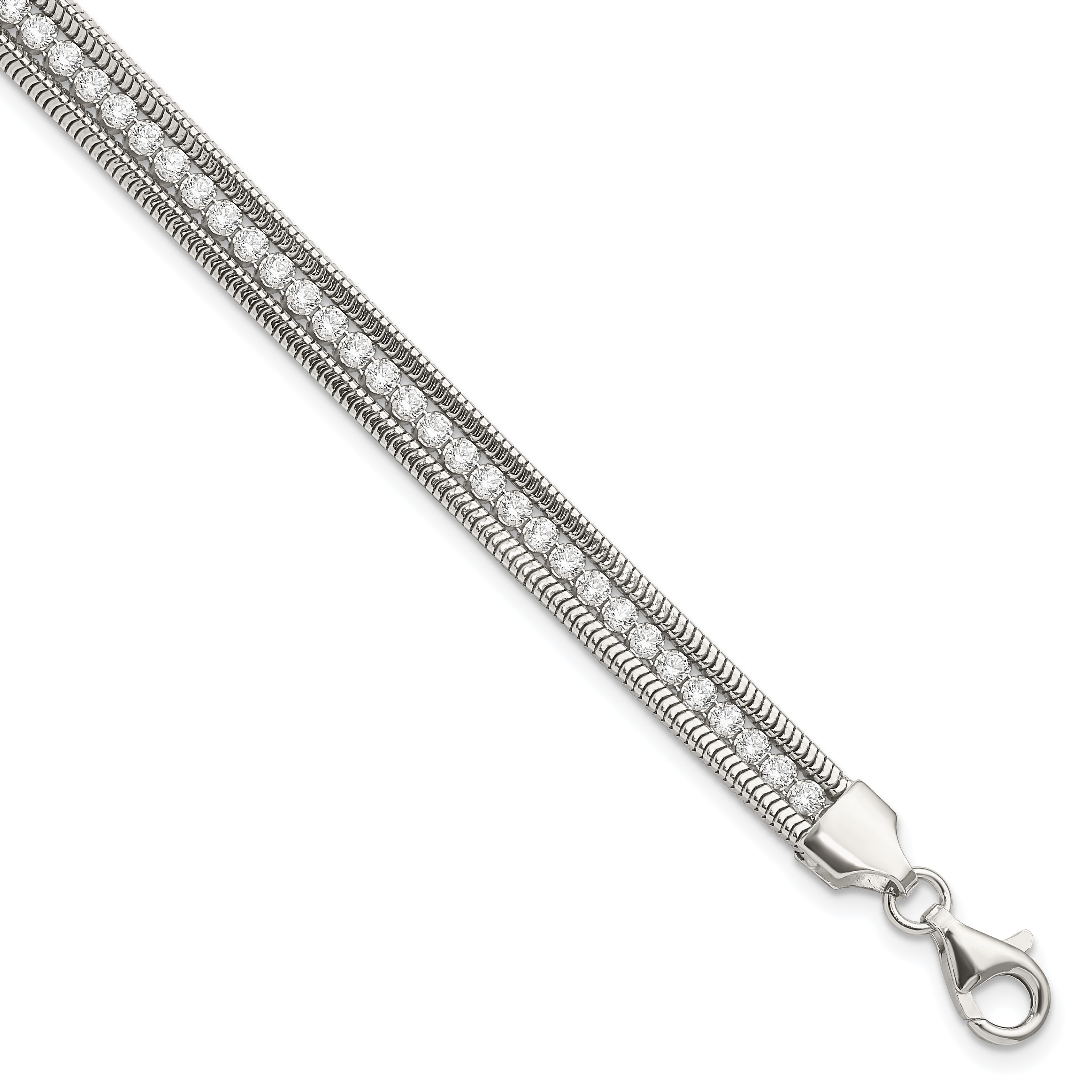 Sterling Silver CZ Polished Bracelet Main image
