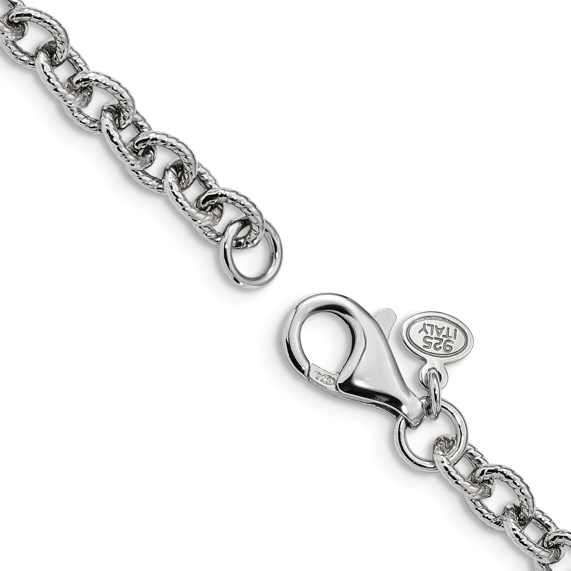 Sterling Silver Rhodium-plated Fancy Swirls Bracelet