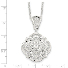 Sterling Silver Diamond Cut Fancy Necklace