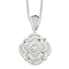 Sterling Silver Diamond Cut Fancy Necklace