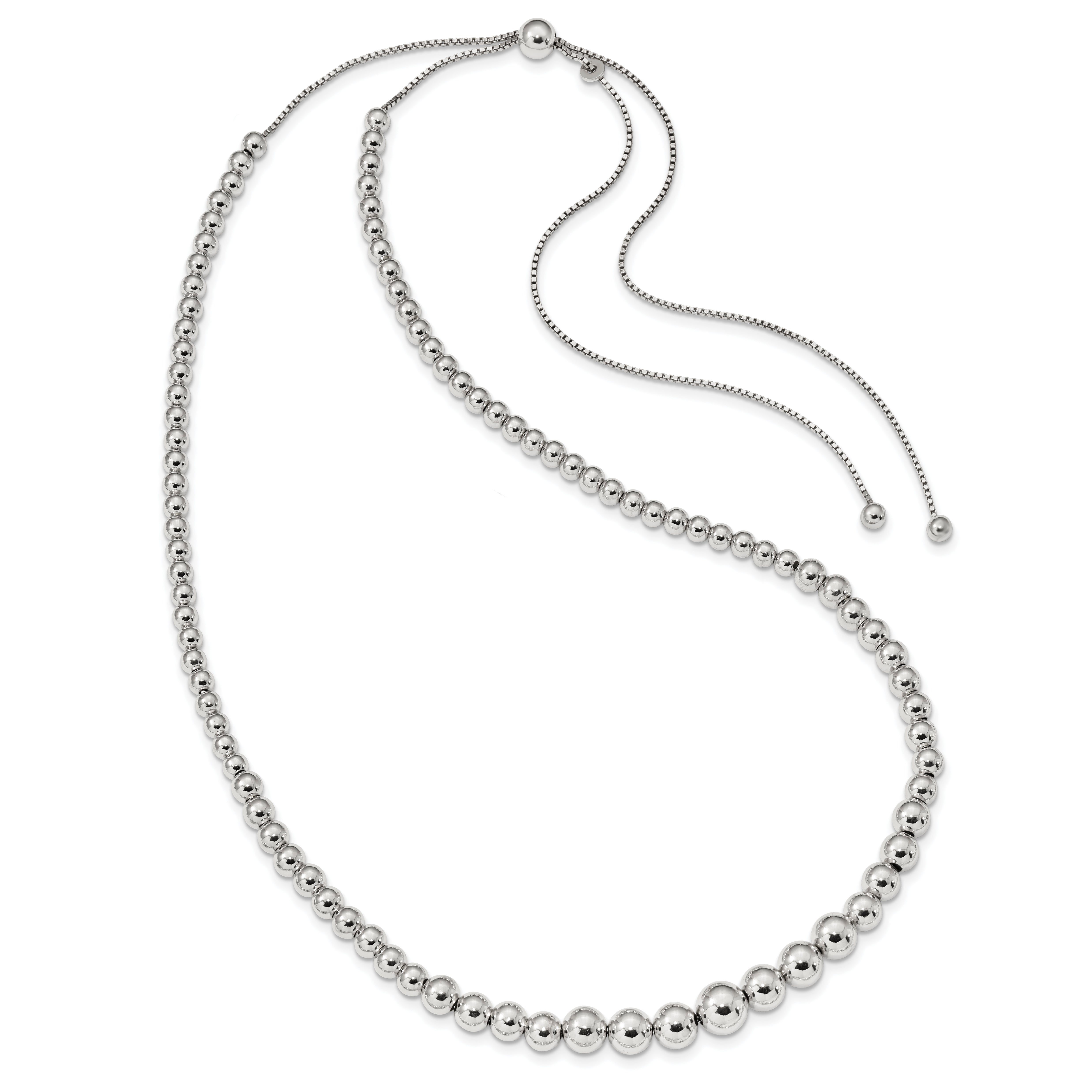 Sterling Silver Graduated Beads Adjustable Necklace Secondary image