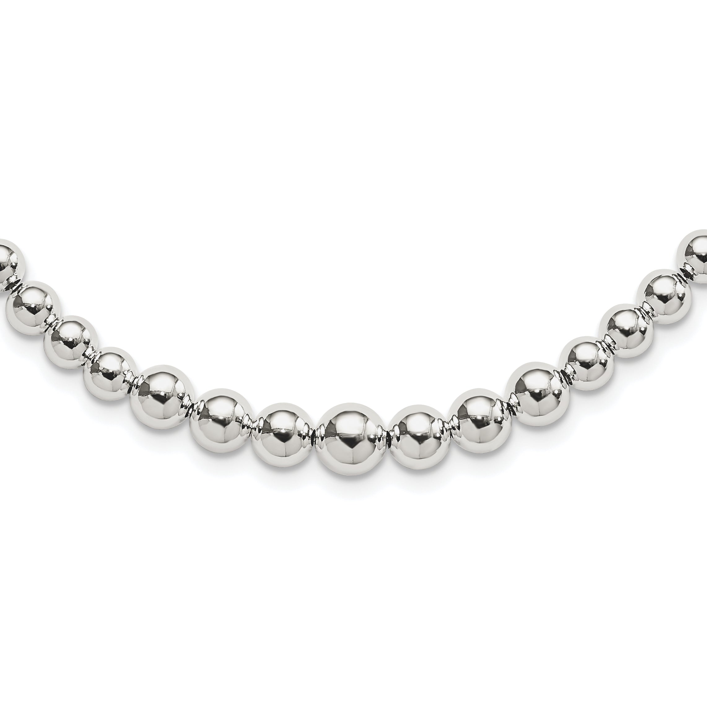 Sterling Silver Graduated Beads Adjustable Necklace Main image