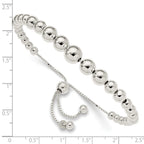 Sterling Silver Graduated Beads Adjustable Bracelet