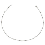 Sterling Silver Rhodium-plated Diamond-cut Beaded Necklace
