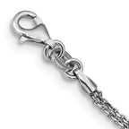 Sterling Silver Rhodium-plated Circle With Diamond-cut Beads Necklace