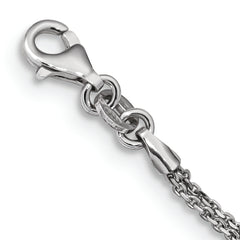 Sterling Silver Rhodium-plated Circle With Diamond-cut Beads Necklace