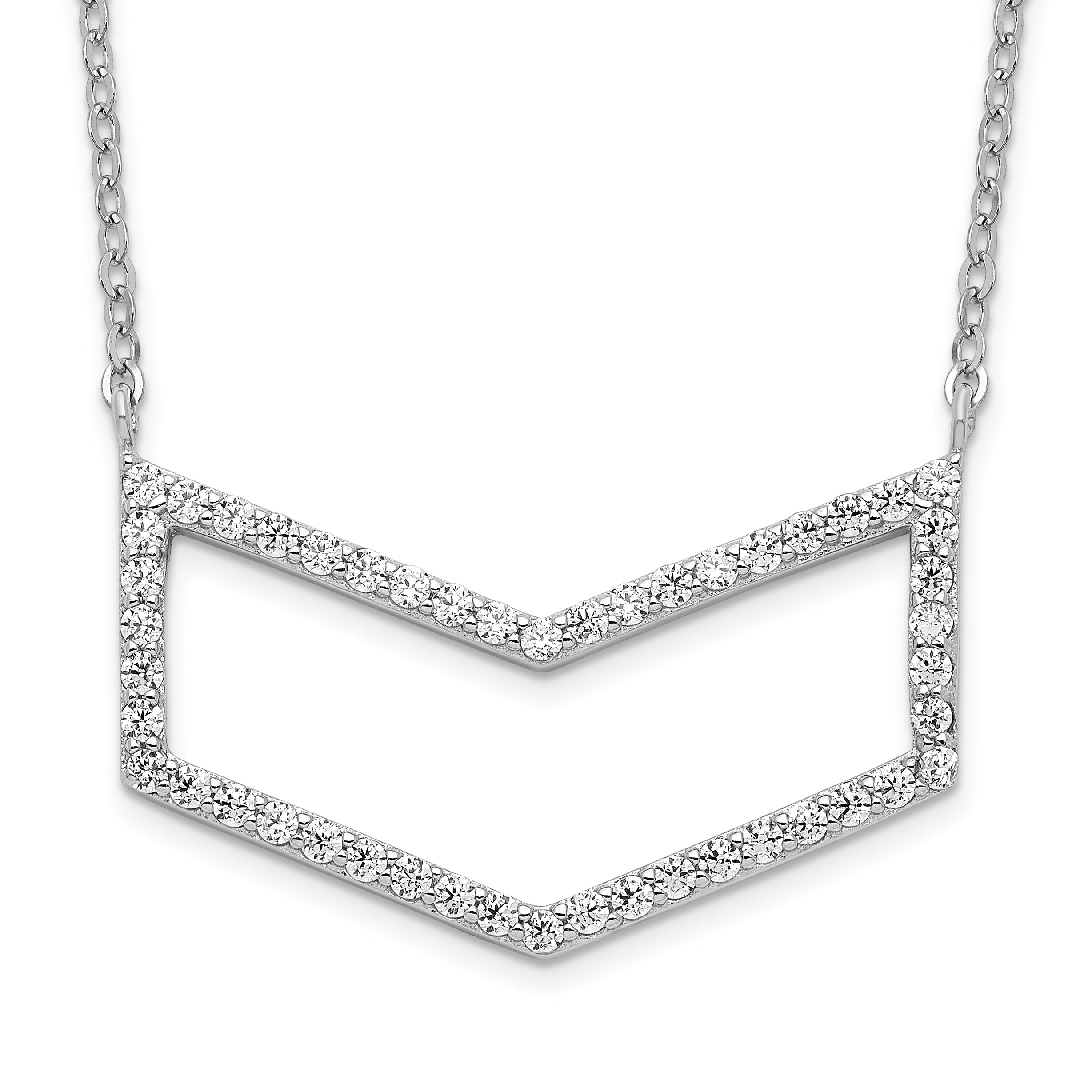 Sterling Silver Rhodium-plated CZ Necklace Main image