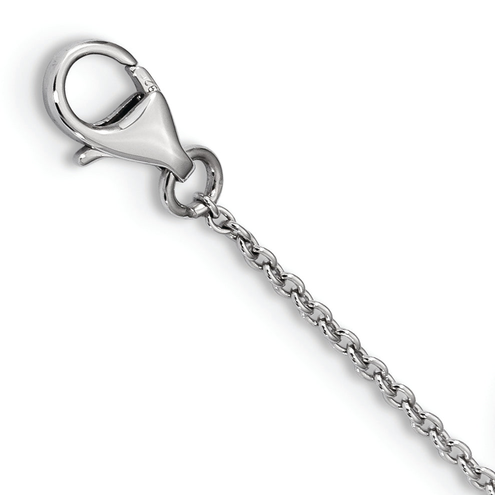 Sterling Silver Rhodium-plated Purple/Pink Ice CZ 9-Station Necklace
