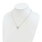 Sterling Silver Rhodium-plated CZ Triangle Dangle Necklace